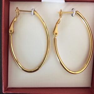 Gold earrings from QVC
